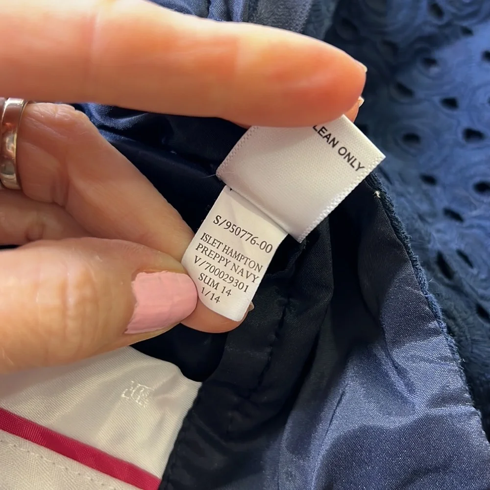 ⭐️Banana Republic preppy Navy eyelet lace Hampton pant dress pants size 4 - Picture 7 of 9